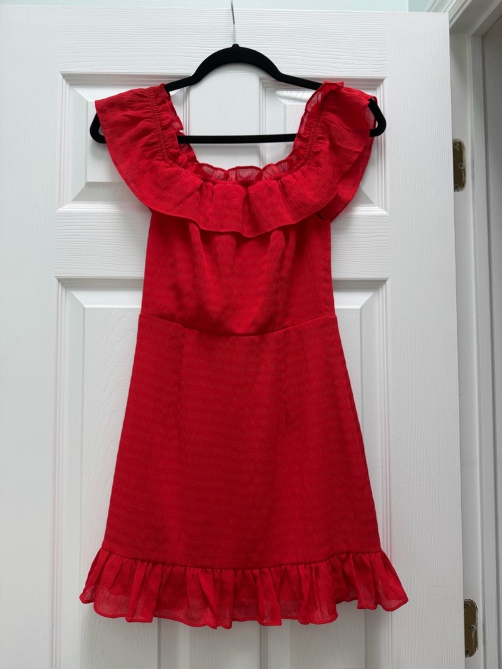 superdown Jennifer Ruffle Mini Dress in Red - Picture 4 of 6